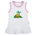 thumbnail image 1 of Nature Jungle Pattern Dresses For Baby, Newborn Babies Skirts, Infant Princess Dress, 0-24M Kids Graphic Clothes (White Sleeveless Dresses, 0-6 Months), 1 of 4