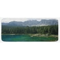 thumbnail image 1 of Nature Kitchen Mat, Aerial View of Pine Forest by Lake Beneath Mountain Pastoral Landscape, Plush Decorative Kitchen Mat with Non Slip Backing, 47" X 19", Dark Green Jade Green, by Ambesonne, 1 of 1