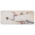 thumbnail image 1 of Nature Kitchen Mat, Birds on Cherry Tree Branches Summer Classic Oriental Illustration, Plush Decorative Kitchen Mat with Non Slip Backing, 47" X 19", Ruby Pale Caramel, by Ambesonne, 1 of 1