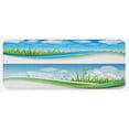 thumbnail image 1 of Nature Kitchen Mat, Fresh Summer Meadow Frames Grassy Green Field Rural Lawn Environment Eco, Plush Decorative Kitchen Mat with Non Slip Backing, 47" X 19", Blue Green and White, by Ambesonne, 1 of 1