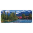 thumbnail image 1 of Nature Kitchen Mat, Pipestone River Rushes Past Log Lake Louise Village Banff National Park, Plush Decorative Kitchen Mat with Non Slip Backing, 47" X 19", Forest Green Turquoise, by Ambesonne, 1 of 1