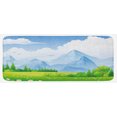 thumbnail image 1 of Nature Kitchen Mat, Summer Meadow with Daisy Flower Field with Mountain Happy Eco Landscape, Plush Decorative Kitchen Mat with Non Slip Backing, 47" X 19", Lime Green Pale Blue, by Ambesonne, 1 of 1
