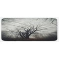 thumbnail image 1 of Nature Kitchen Mat, Vertical Photo of Autumn Tree in Dark Haunted Foggy Mist Mysterious Forest Picture Print, Plush Decorative Kitchen Mat with Non Slip Backing, 47" X 19", Grey, by Ambesonne, 1 of 1