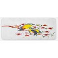 thumbnail image 1 of Nature Kitchen Mat, Watercolor Style Effect Drawing of Birds on the Branches and Flowers Print, Plush Decorative Kitchen Mat with Non Slip Backing, 47" X 19", Brown and Yellow, by Ambesonne, 1 of 1