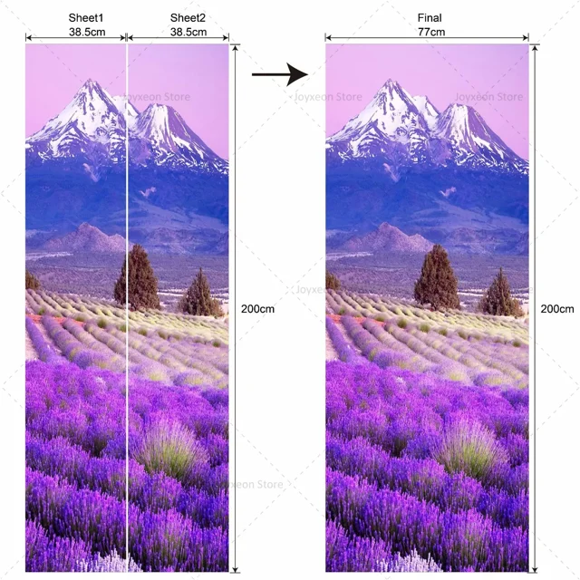 Nature Landscape 3D Door Stickers Self Adhesive Forest Waterfall