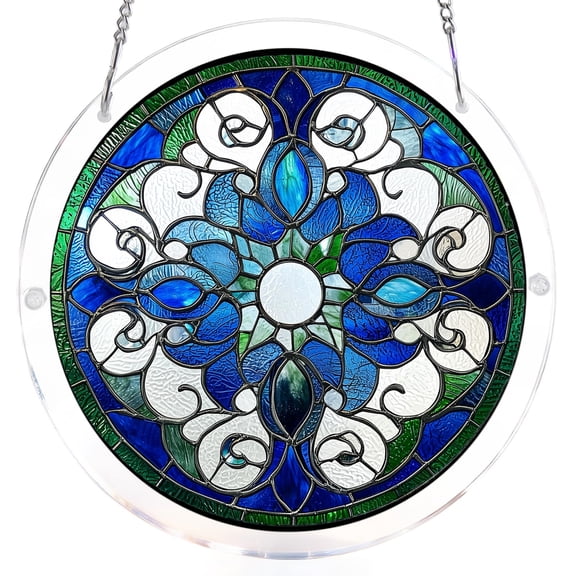 Nature Landscape Mosaic Suncatcher Kit, DIY Acrylic Scenic Window Hanging, Serene Stained Glass Style Decor c