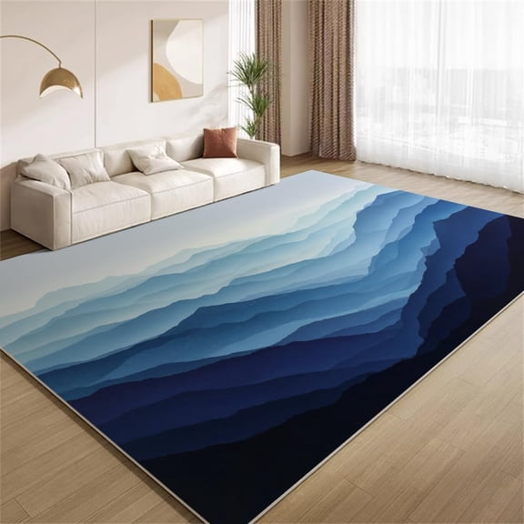 Nature Landscape Mountain Area Rugs, Scenic Outdoor Carpet, Washable Non Slip Low Pile Soft Rug for Bedroom Living Room Entryway Decor Mat 2ftx3ft