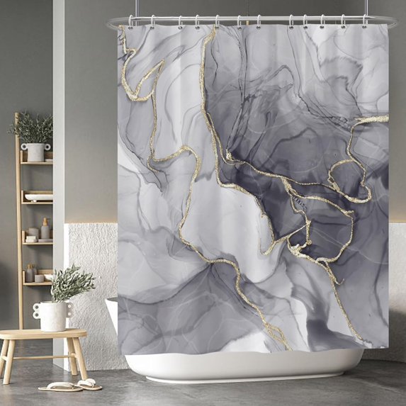 Nature Landscape Shower Curtain Summer Forest River Jungle Waterfall Lake Window Scenery Shower Curtains Decorative for Bathroom Waterproof Fabric Shower Curtain with Hooks 48x72 Inches