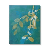 Nature Leaves Overlapping Abstract Botanical & Floral Graphic Art Gallery Wrapped Canvas Print Wall Art