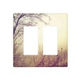 Nature,Light Switch Cover 2 Gang Rocker Wall Plate,Vintage Leafless