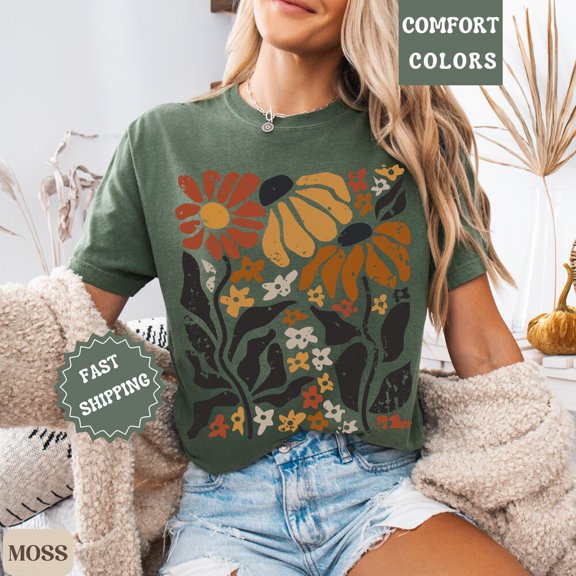 Nature Lover Tee, Wildflower Hiking Shirt, Plant Mom Gift, Botanical Outdoor Graphic Tee, Earthy Garden T-Shirt Gift For Her Unisex S-5XL Hot Trending Shirt, Vintage Birthday Gift