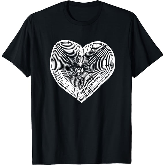 Nature Lover Tree Ring Heart Graphic T-Shirt for Earth Day Celebrations