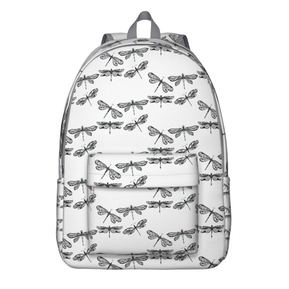 Nature Lover’s Dragonfly Backpack, Waterproof School Bag with Elegant Insect Print Pattern, Lightweight and Durable for Students