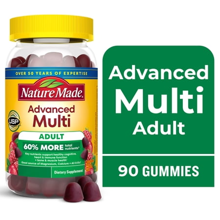 Nature Made Advanced Multivitamin Gummies with Magnesium, Calcium & B Vitamins, 90 Count