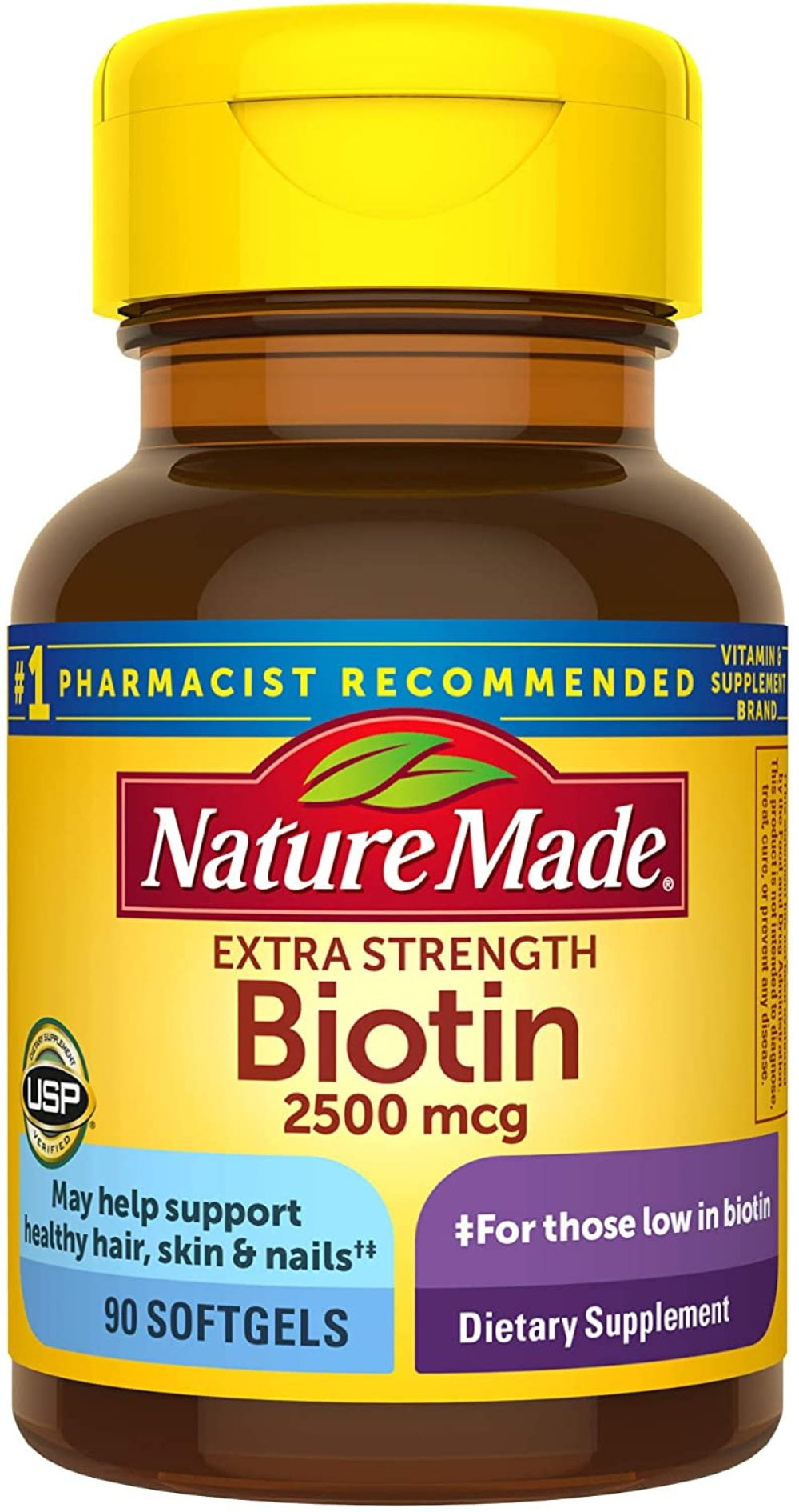 Nature Made Biotin 2500 Mcg Softgels, 90 Count For Supporting Healthy ...