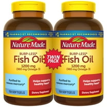 Nature Made Burp-Less Fish Oil 1,200Mg Softgels For Heart Health† (150 Ct., 2 Pk.)