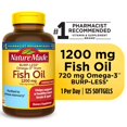 Nature Made Burp Less Omega 3 Fish Oil 1200 mg Softgels, Fish Oil