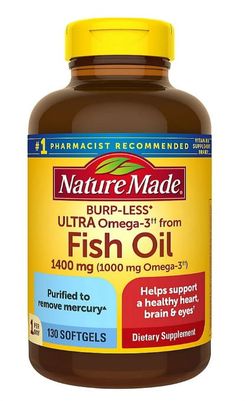 Nature Made Ultra Omega3 Burpless Fish Oil 1400 mg Softgels w. Omega 3