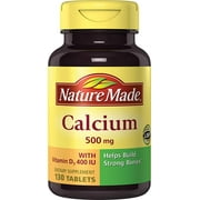 Nature Made Calcium 500 mg Tablets with Vitamin D, 130 Count for Bone Health Packaging May Vary