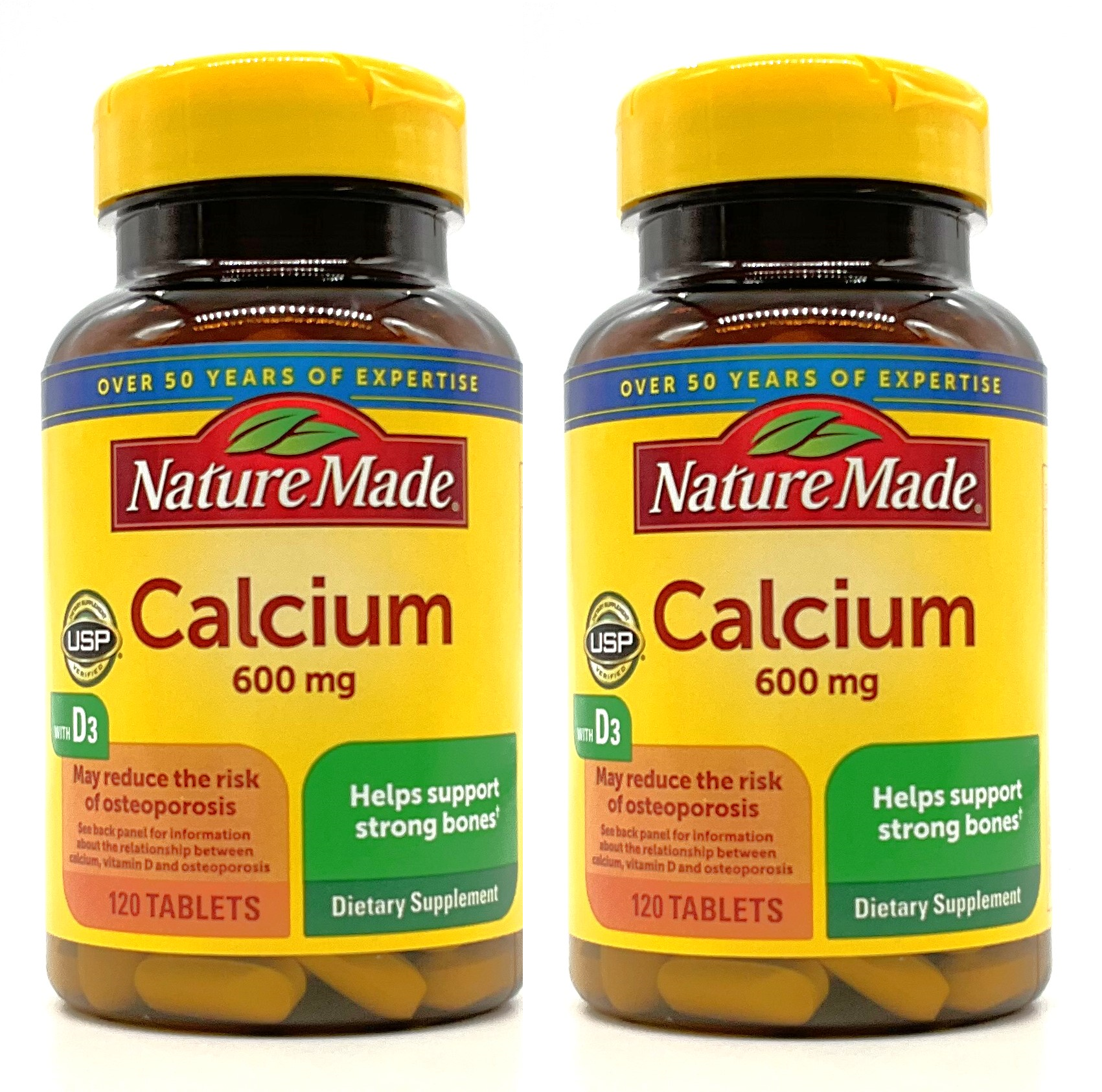 Nature Made Calcium, 600 mg Dietary Supplement - 120 Tablets - PACK OF 2