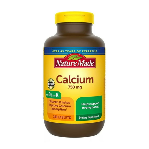 Nature Made Calcium 750 mg + D + K - 300 Tablets