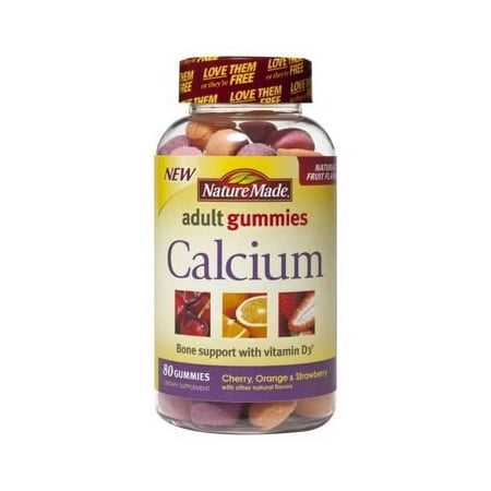 Nature Made Calcium Adult Gummies Supports Bone With Vitamin D3, Cherry, Orange, Strawberry - 80 Ea, 3 Pack