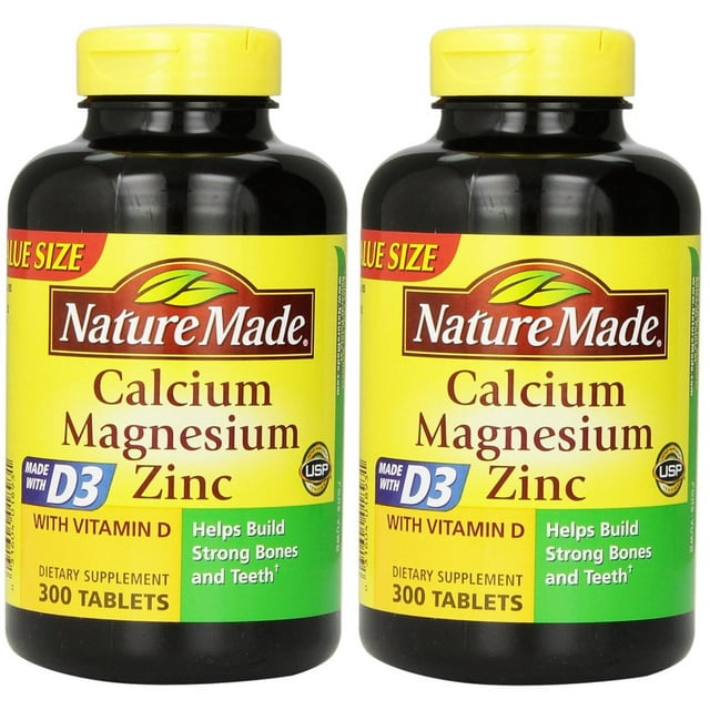 Nature Made Calcium Magnesium Zinc Tablets with Vitamin D 300 Tablets