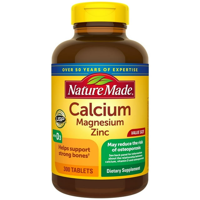 Nature Made Calcium, Magnesium, Zinc & Vit D3 Supplement, Supports