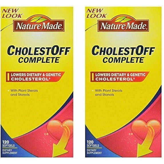 Nature Made CholestOff Complete softgels, 120 count pack of 2, plant sterols and stanols, gluten free