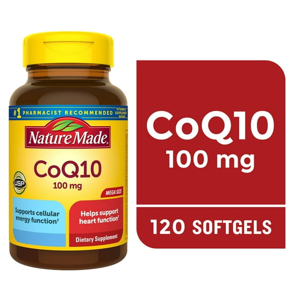 Nature Made CoQ10 100mg Softgels, Dietary Supplement for Heart Health Support, 120 Count