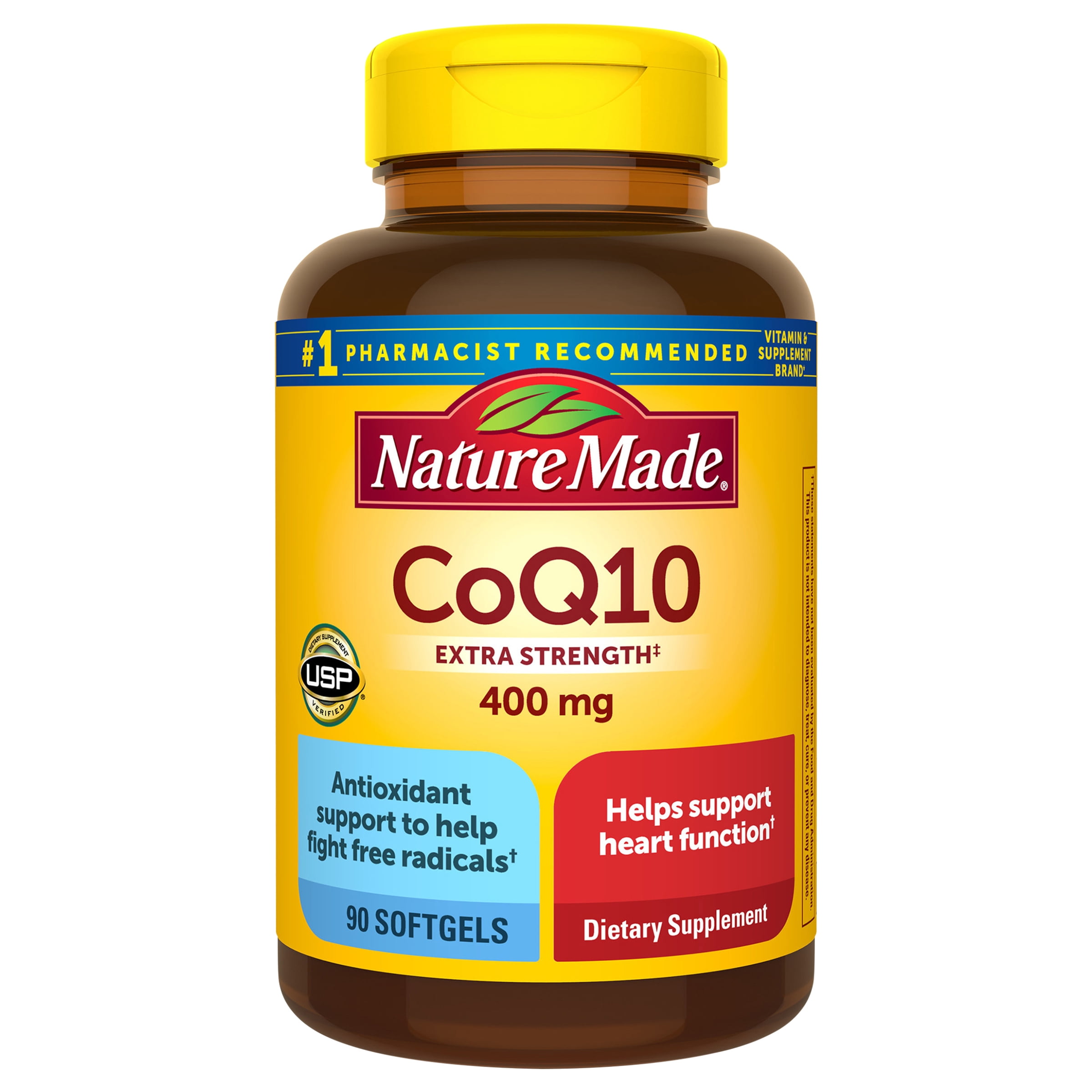 Nature Made CoQ10 400mg, Dietary Supplement for Heart Health Support, 90 Softgels, 90 Day Supply