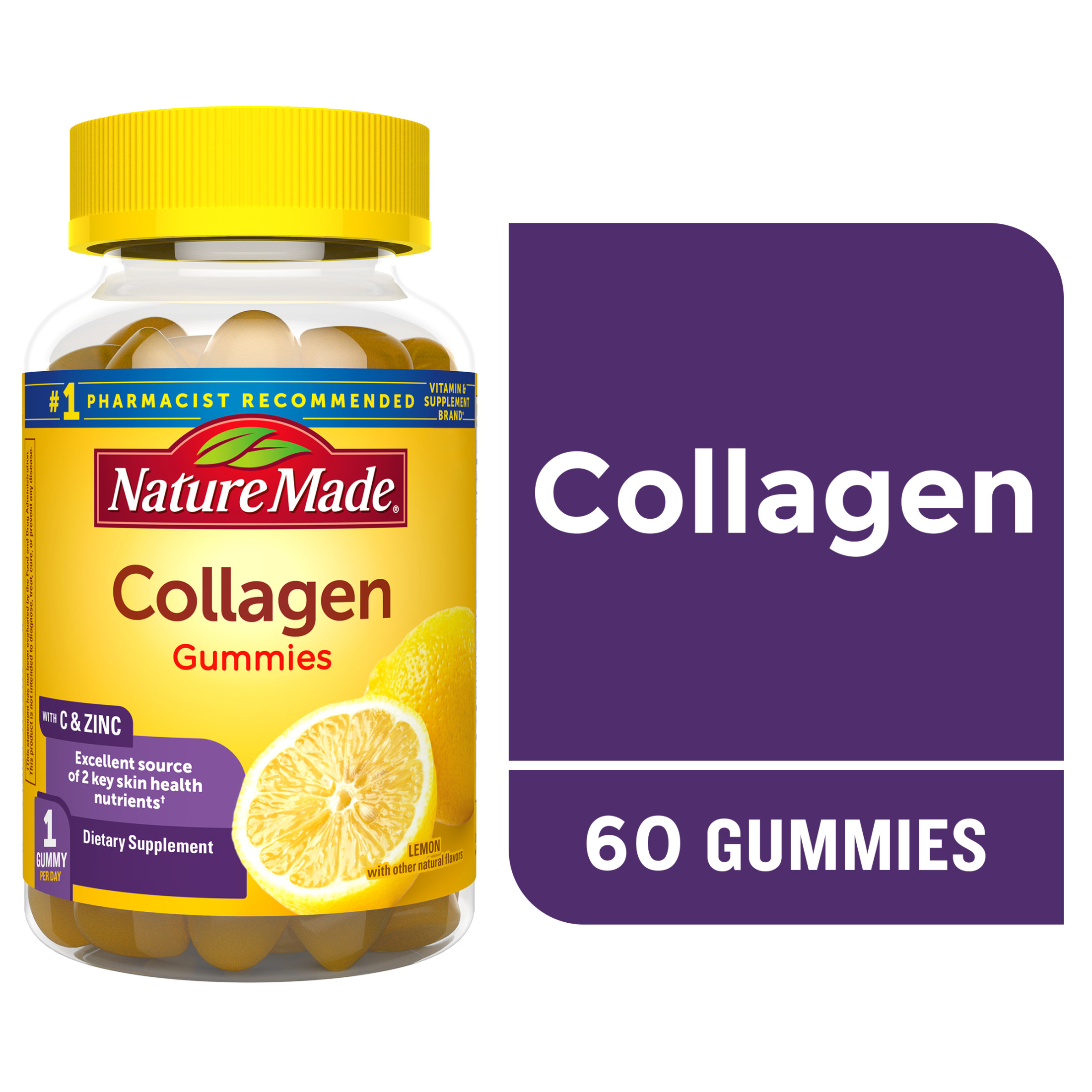 Nature Made Gomitas de Colágeno, Suplemento de Péptidos de Colágeno Hidrolizado, 60 unidades