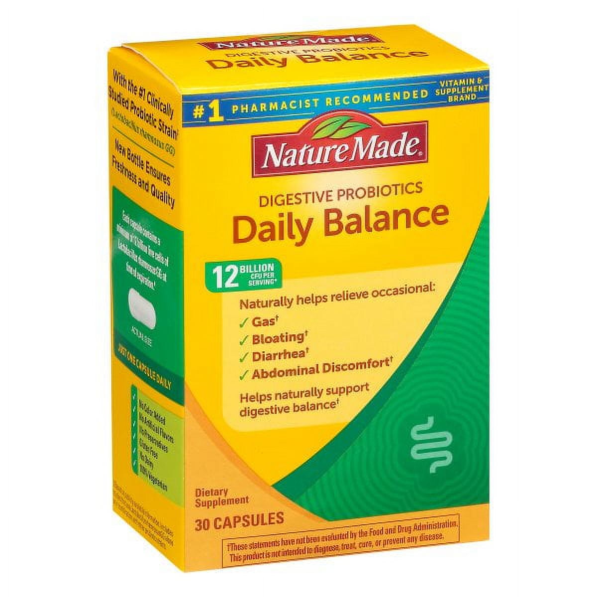 Nature Made Digestive Probiotics Daily Balance 12 Billion CFU 30