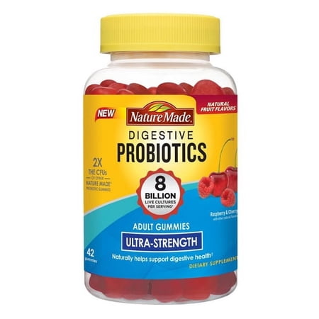 Nature Made Digestive Probiotics Ultra Strength Raspberry And Cherry Adult Gummies, 42 Ea, 6 Pack