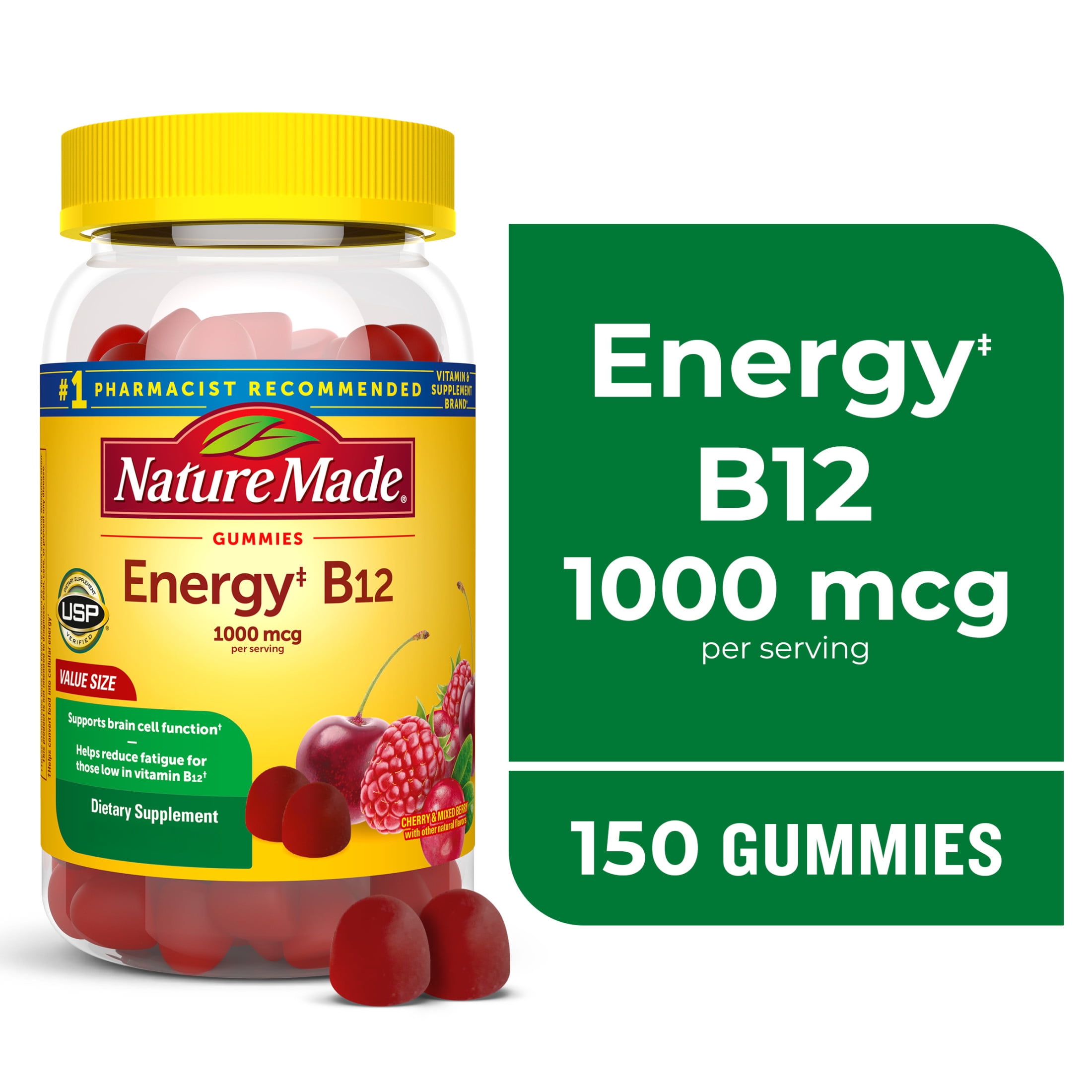Nature Made Energy B12 1000 mcg per Serving Gummies, Dietary Supplement, 150 Count