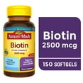 thumbnail image 1 of Nature Made Extra Strength Biotin 2500 mcg Softgels, 150 Count, 1 of 10