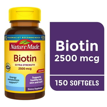 Nature Made Extra Strength Biotin 2500 mcg Softgels, 150 Count