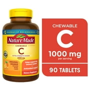 Nature Made Extra Strength Dosage Vitamin C Chewable Tablets, 1000 mg, Original Orange, 90 Count