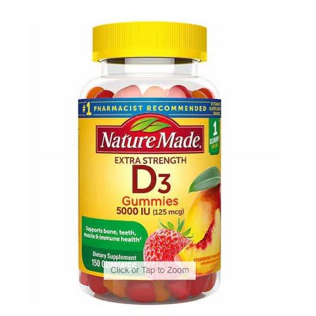 Nature Made Extra Strength Vitamin D3 125 mcg, 150 Gummies