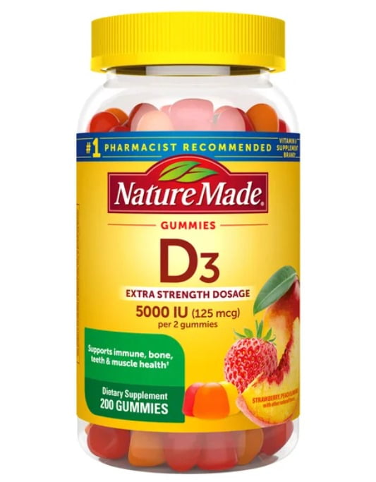 Nature Made Extra Strength Vitamin D3 125 mcg (5,000 IU) Gummies, 200 Count