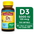 thumbnail interactive-video image 1 of Nature Made Extra Strength Vitamin D3 5000 IU (125 mcg) Softgels, Dietary Supplement for Bone and Immune Health Support, 100 Count, 1 of 12