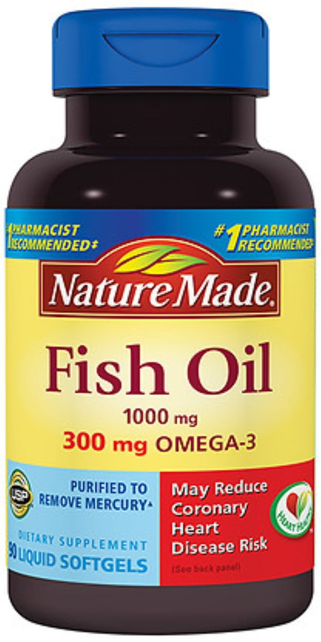 Nature Made Fish Oil, 1000 mg Liquid Softgels 90 ea (Pack of 3)
