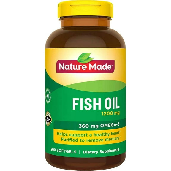 Nature Made Fish Oil 1200 Mg (360 Mg Omega-3) 200 Liquid Softgels