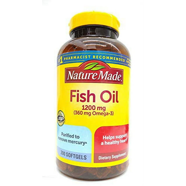 Nature Made Fish Oil 1200 Mg (360 Mg Omega3) 200 Liquid Softgels