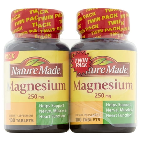 Nature Made Magnesium Oxide Tablets, 250 mg, 200 Count, Twin Pack