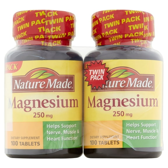 Nature Made Magnesium Oxide Tablets, 250 mg, 200 Count, Twin Pack