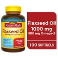thumbnail image 1 of Nature Made Flaxseed Oil 1000 mg Softgels, Dietary Supplement, 100 Count, 1 of 9