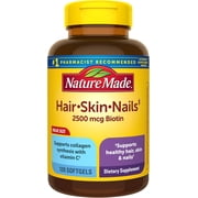Nature Made Hair, Skin & Nails with 2500 mcg of Biotin Softgels, 120 Count Value Size for Supporting Healthy Hair, Skin and Nails