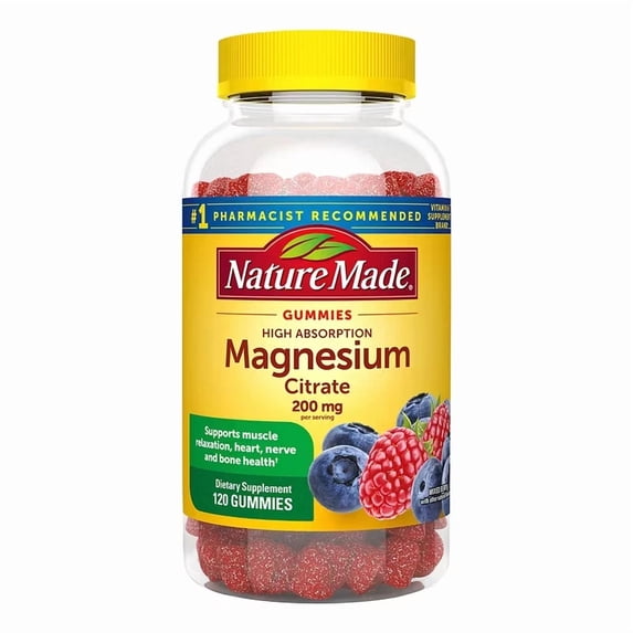 Nature Made High Absorption Magnesium Citrate Gummies 200 mg 120 ct