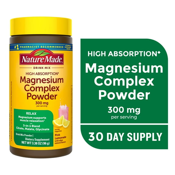 Nature Made High Absorption Magnesium Complex Drink Mix Powder 300 mg, 3.38 oz